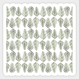 Watercolor pine trees pattern  - sap green Sticker